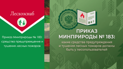 Приказ Минприроды № 183: какие средства предупреждения и тушения лесных пожаров должны быть у лесопользователей